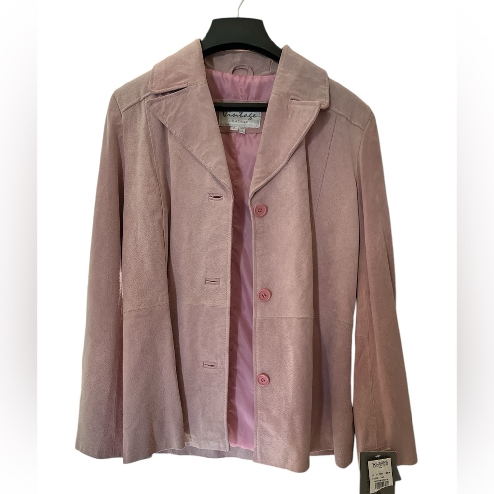Soft Pink leather jacket wilson leather vintage leather